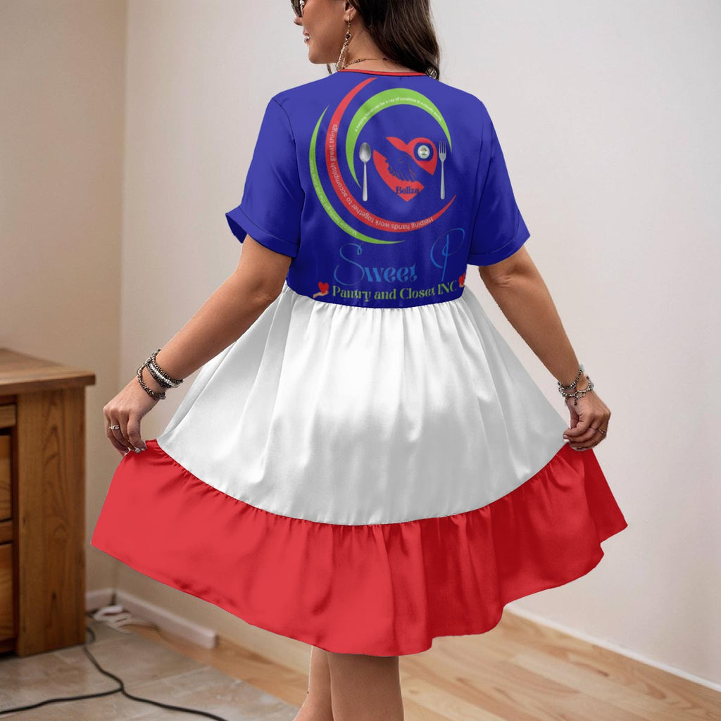 (Charity Edition) Sweet P Pantry & Closet V-Neck Short Sleeve Dress